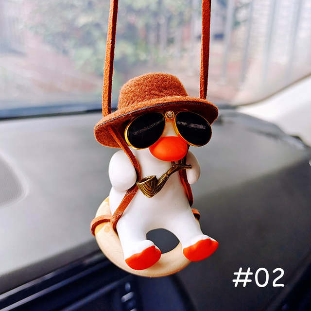 Car Pendant Cute Swinging Duck with Chains