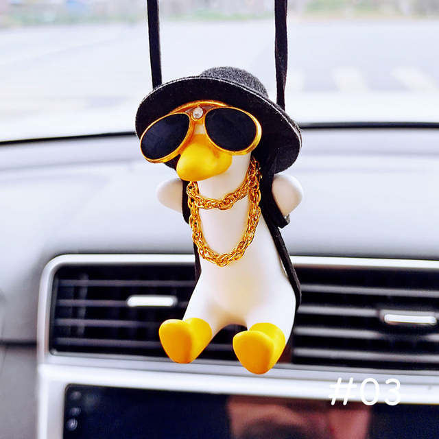 Car Pendant Cute Swinging Duck with Chains